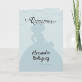 Invitación Rainy Day Blue Charro Silhouette Quinceanera