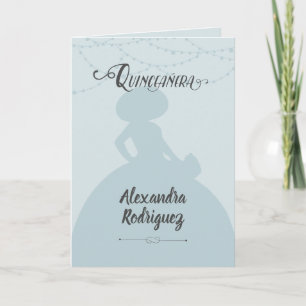 Invitación Rainy Day Blue Charro Silhouette Quinceanera