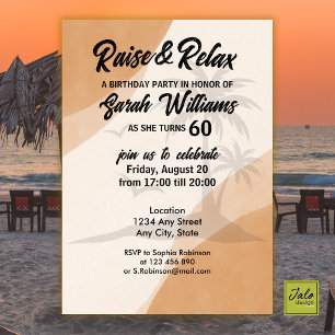 Invitación Raise tropical y reposo 60 cumpleaños