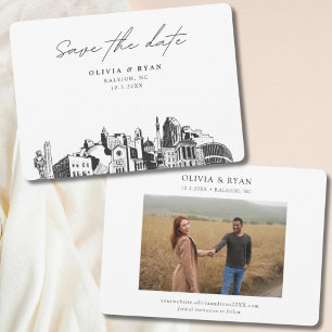 Invitación Raleigh Boda Modern Save the Date