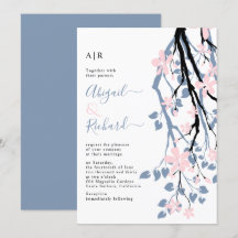 Rama azul turbia, boda de las iniciales de las flo