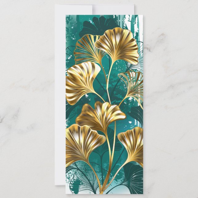 Invitación Rama con hojas doradas Ginko Biloba (Anverso)