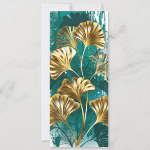 Invitación Rama con hojas doradas Ginko Biloba