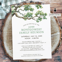 Invitación Rama de árbol familiar de reunión familiar moderna