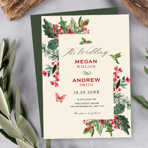 Invitación Rama de bayas floral boda