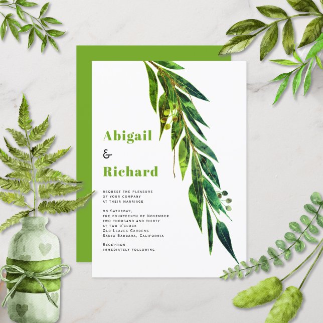 Invitación Rama de eucalipto verde con hojas boda (Subido por el creador)