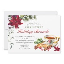 Rama de feriado de Navidades de Poinsettia festiva