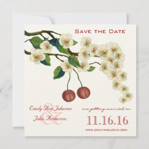 Invitación Rama de flores de cerezo guarda la fecha