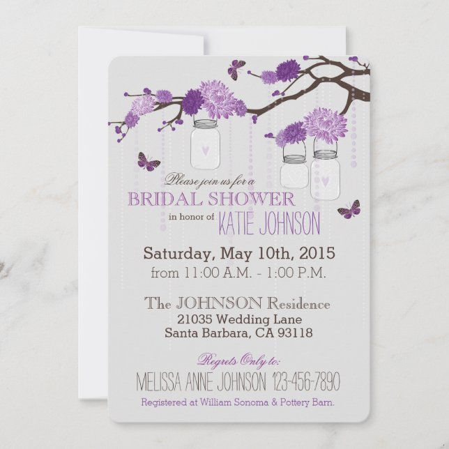 Invitación Rama de flores de Dahlia Ducha de novia moderna (Anverso)