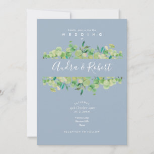 Invitación Rama de follaje de eucalipto azul polvoriento para