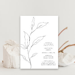 Invitación Rama de hojas de olivo verde simple ducha de novia