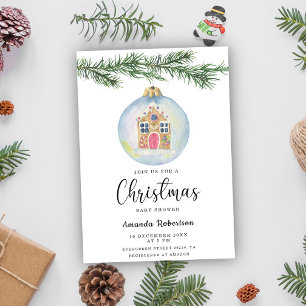 Invitación Rama de invierno con ducha de bebé de juguete