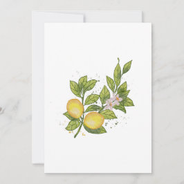 Invitación Rama de limón acuarela con flores - Botánico