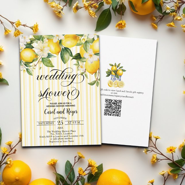Invitación Rama de limón Ducha de bodas de verano mediterráne (Subido por el creador)