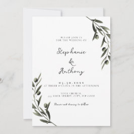 Invitación Rama de oliva botánica deja Boda italiano