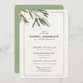 Invitación Rama de oliva moderna ducha de novias