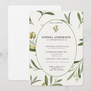 Invitación Rama de oliva moderna ducha de novias