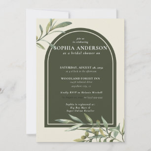 Invitación Rama de oliva moderna ducha de novias