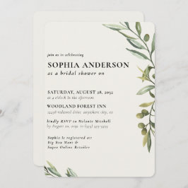 Invitación Rama de oliva moderna ducha de novias