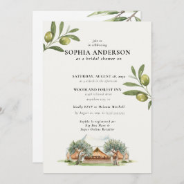 Invitación Rama de oliva moderna ducha de novias