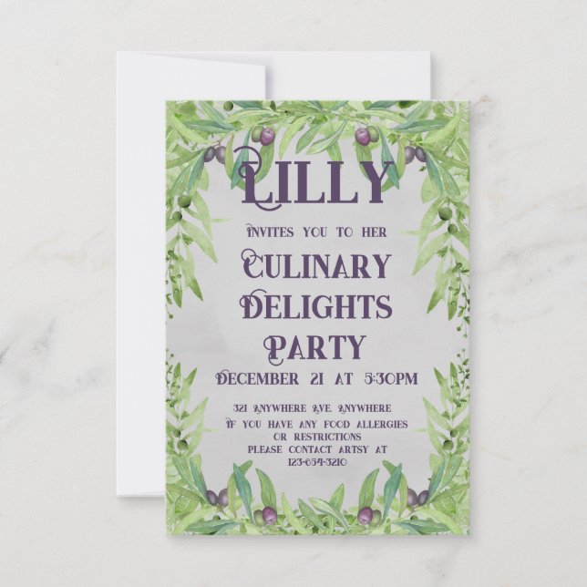 Invitación Rama de olivo (Anverso)