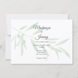 Invitación Rama de olivo a la acuarela