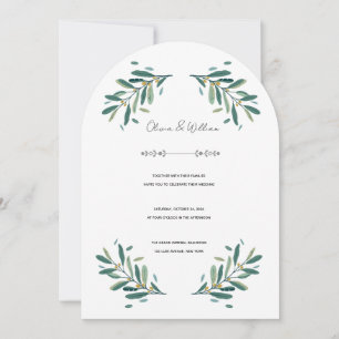 Invitación Rama de olivo acuarela Boda elegante arco