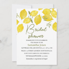 Invitación Rama de olivo amarillo Rústico ducha de novia