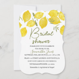 Invitación Rama de olivo amarillo Rústico ducha de novia