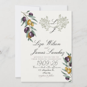 Invitación Rama de olivo boda para familiares y amigos