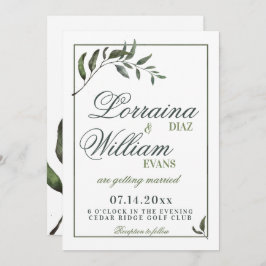 Invitación Rama de olivo de vegetación Boda elegante