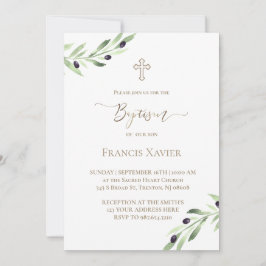 Invitación Rama de olivo del bautismo