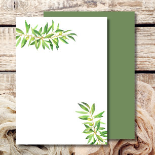 Invitación Rama de olivo en blanco Agrega tu propia Verde men