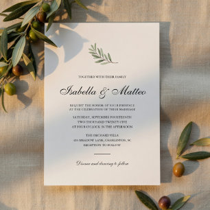 Invitación Rama de Olivo Minimalista   Elegante