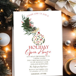 Invitación Rama de pino, baile de gala de casa abierta navide