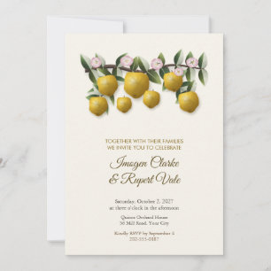Invitación Rama de Quinces Dorados Bodas de Otoño en el Huert