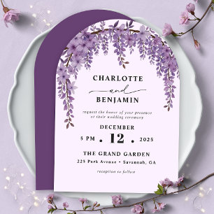 Invitación Rama de Wisteria Arqueada Boda de Jardín Floral