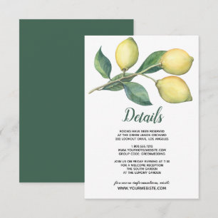 Invitación Rama del árbol de limón   Detalles del invitado de