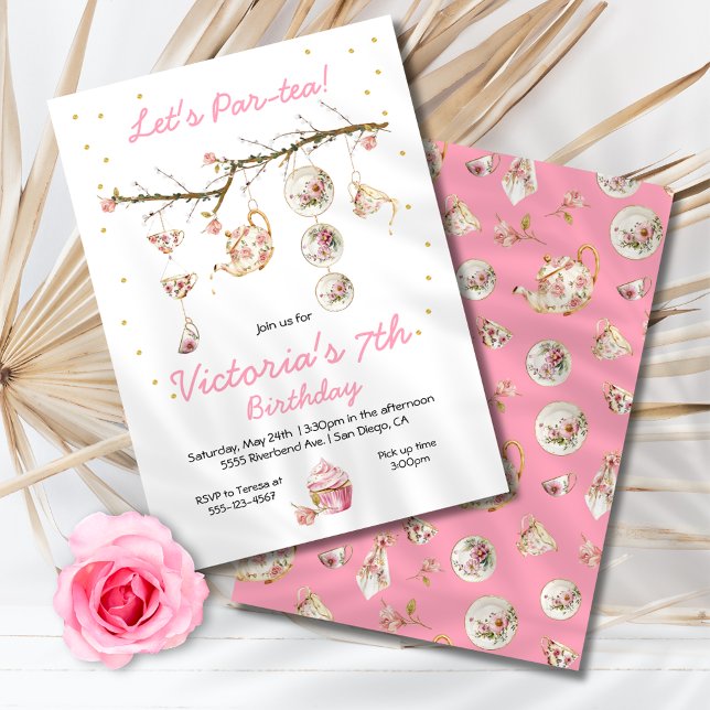 Invitación Rama del Fiesta del té floral Cumpleaños (Subido por el creador)
