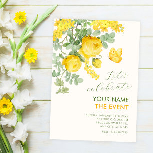 Invitación Rama floral amarilla