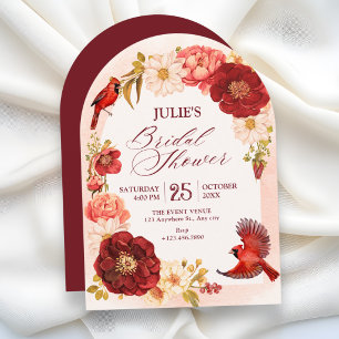 Invitación Rama floral elegante para ducha de novia