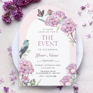 Invitación Rama floral morada