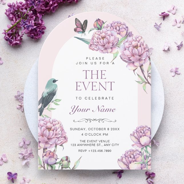 Invitación Rama floral morada (Subido por el creador)