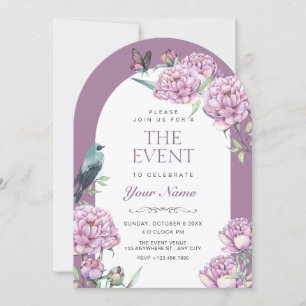 Invitación Rama floral morada