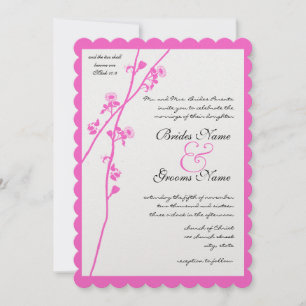 Invitación Rama floral rosa Boda de flores silvestres