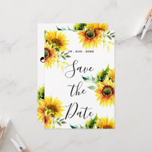 Invitación Rama floral vibrante de girasoles amarillos de pri