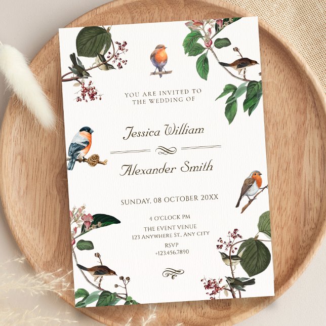Invitación Rama Hojas Pájaro boda (Subido por el creador)