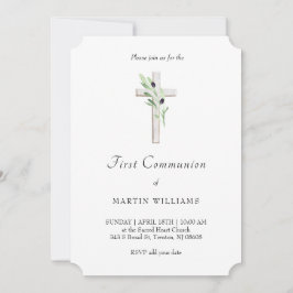 Invitación Rama oliva Santa Cruz Católica Primera Comunión
