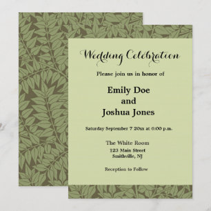 Invitación Rama William Morris deja papel de escritorio