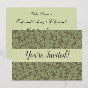 Invitación Rama William Morris deja papel de escritorio